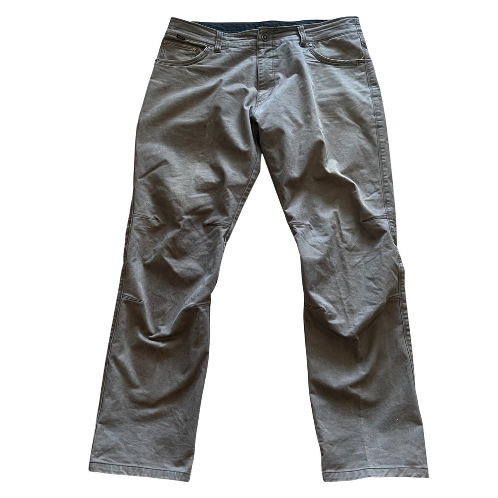 Kuhl Rydr Men Pant 38x34 Gray Euro Twill Articulated Knee Outdoor Hiking Trouser
